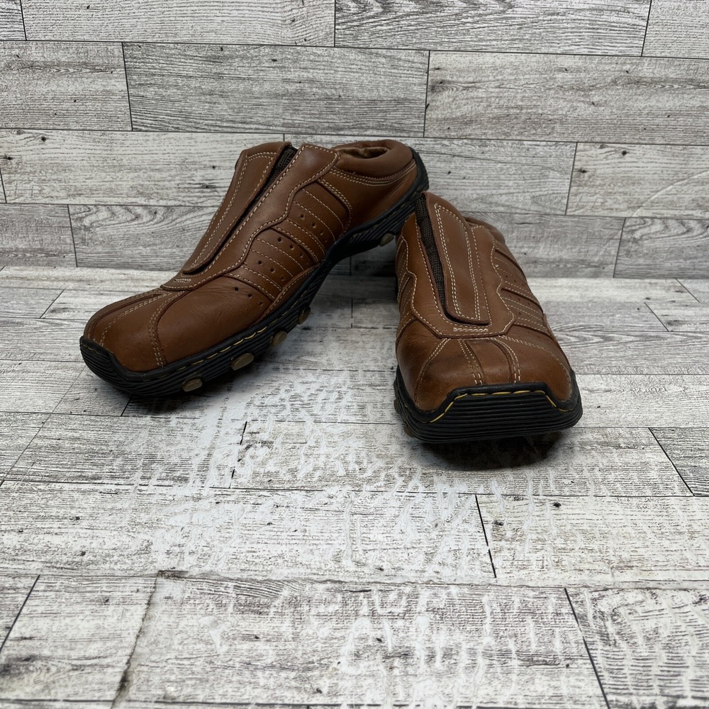 Dr. Martens 8B02 Brown Leather Mules Clogs Loafers Shoes Women Size 5